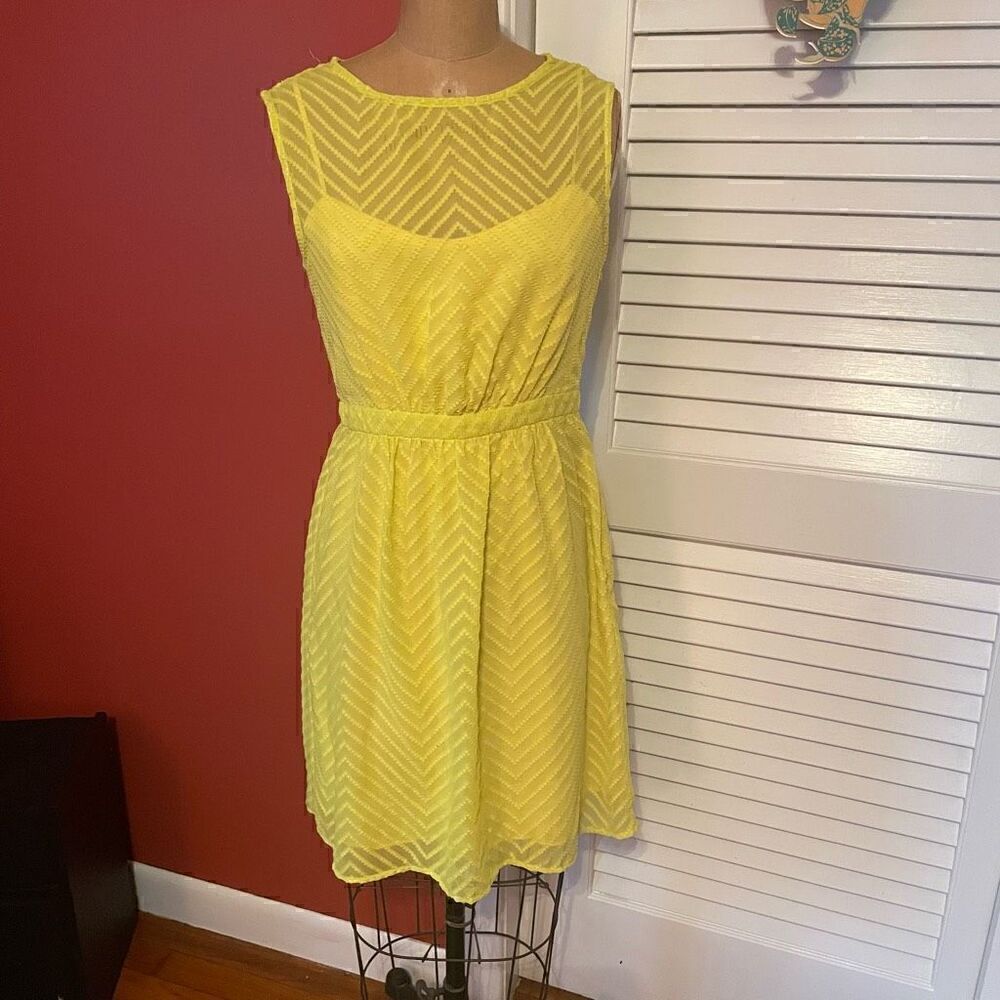 J CREW | bright yellow fit & flare sleeveless dress 0